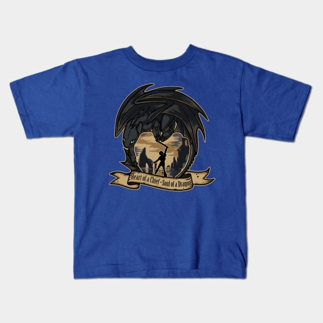 Heart of a Chief, Soul of a Dragon Kids T-Shirt by sugarpoultry